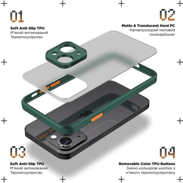 Панель ArmorStandart Frosted Matte для Xiaomi Redmi 12C/11A/Poco C55 Dark Green (Код товару:28780) Харків - зображення 3