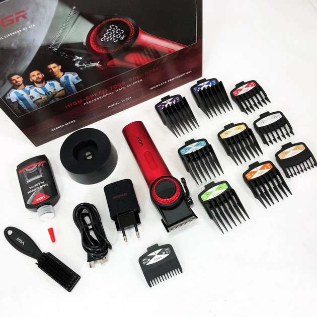 Машинка для стрижки аккумуляторная VGR V-001 RED 10 Вт красная Киев - изображение 4