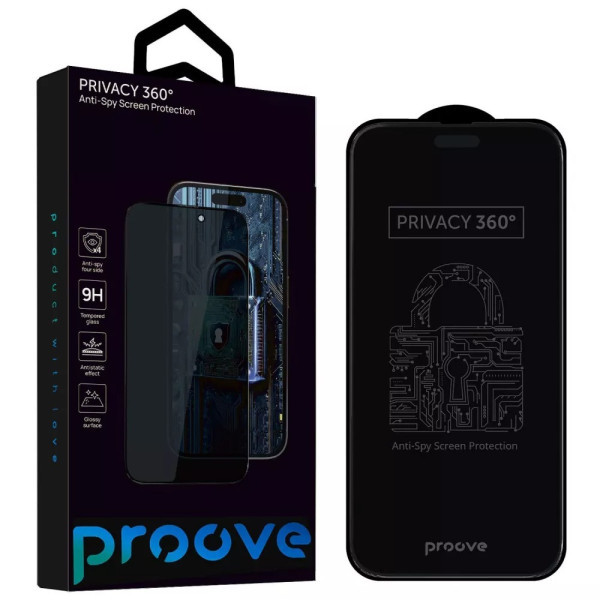 Захисне скло Proove Privacy 360 для iPhone 18 Pro Black (PGP360I18P01) Харків - зображення 2