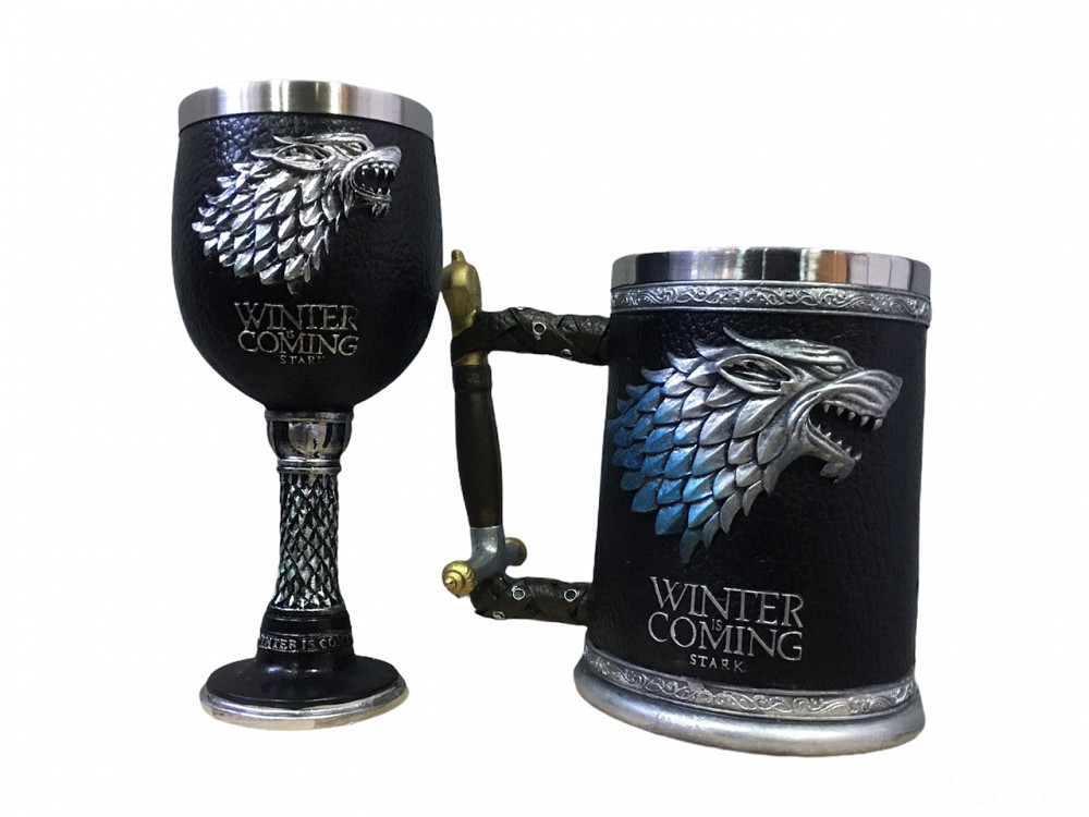 Подарочный Набор Кружка Чашка Бокал 3D Игра Престолов Game Of Thrones Winter is Coming Stark Дом Ста Київ - зображення 2