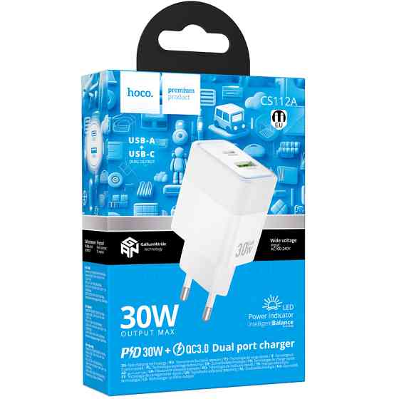 СЗУ Hoco CS112A Lounge PD30W+QC3.0 (1USB-A/1C) Херсон