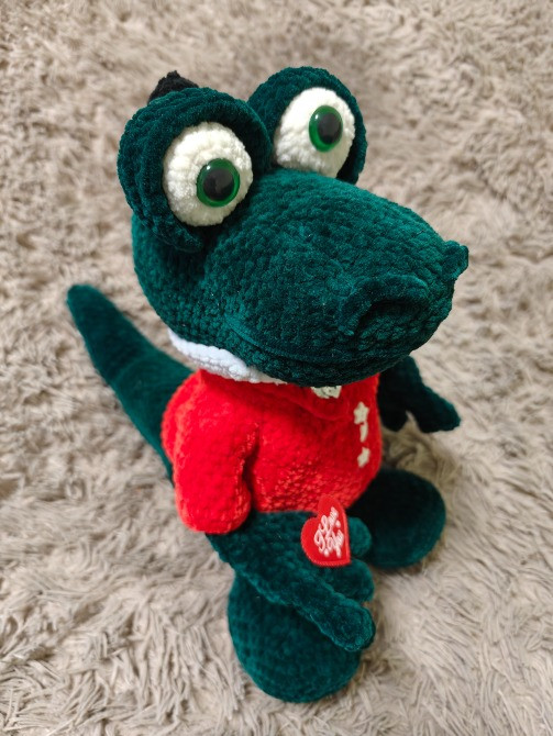 Крокодил іграшка м'яка в'язана зелена сувенір подарунок hand made ручна робота Нововолынск - изображение 1