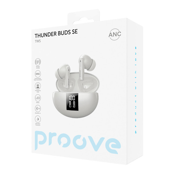 Bluetooth-гарнітура Proove Thunder Buds SE TWS with ANC White (TWTBSE010002) (Код товару:39510) Харків - зображення 3
