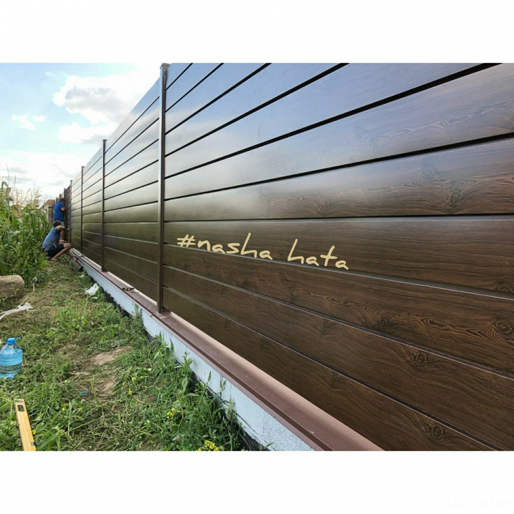 Металевий паркан сайдинг з імітацією дерева Стрий - зображення 1