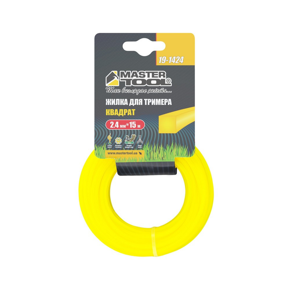 Леска для триммера MASTERTOOL КВАДРАТ 2,40 мм 15 м 19-1424 Харків - зображення 2