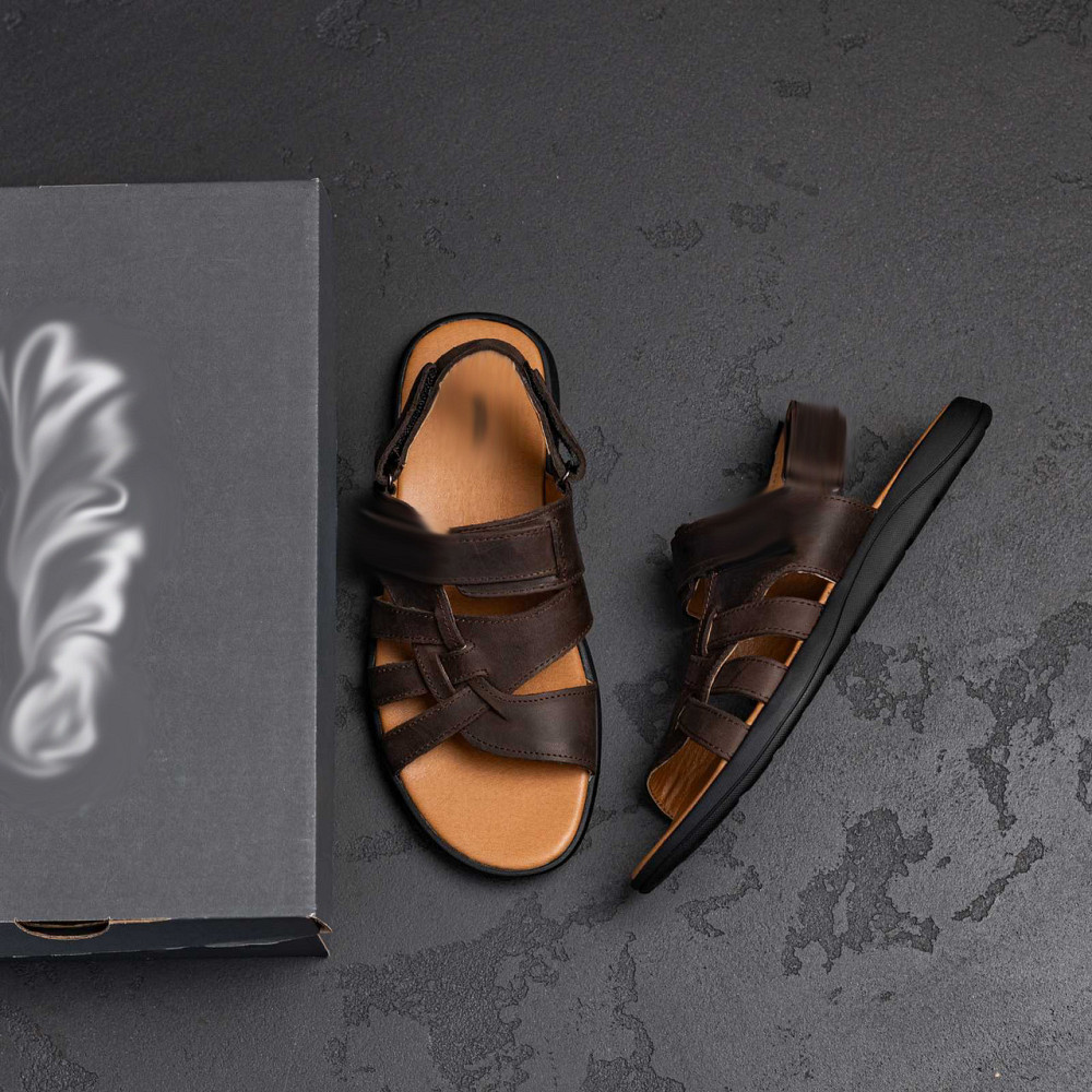 Мужские кожаные сандалии  Brown Киев - изображение 10