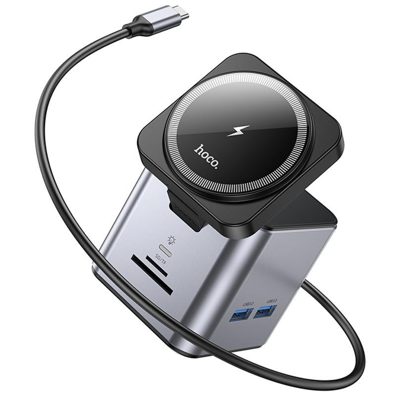 Переходник HUB Hoco HB49 Effortless 9in1 100W с БЗУ Херсон - зображення 4