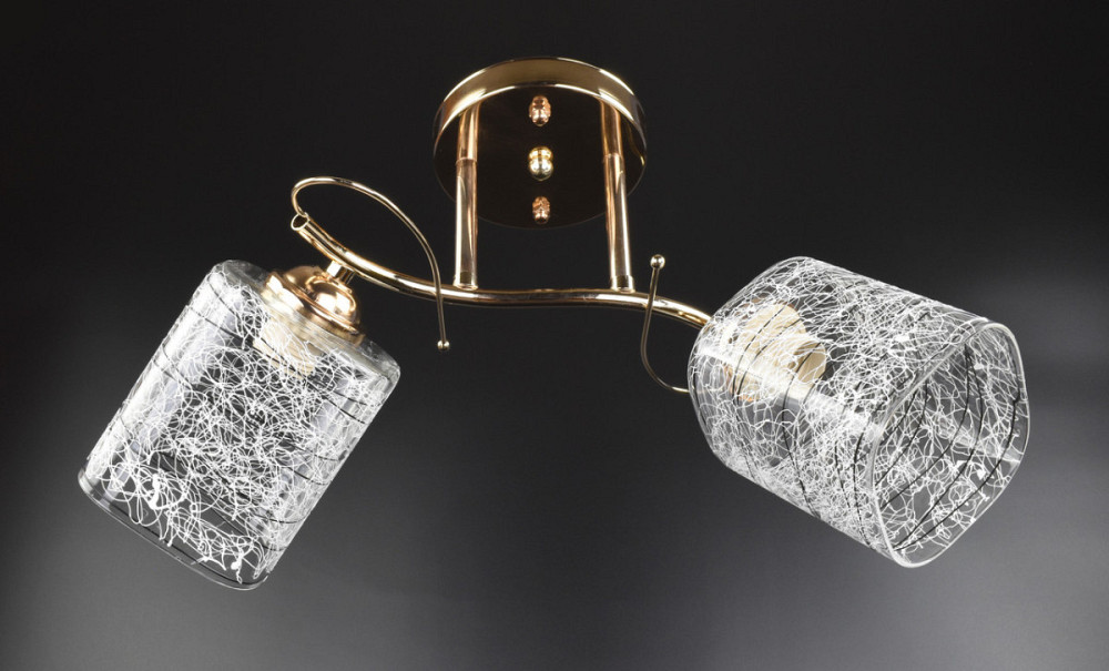 Люстра стельова на 2 лампочки 9513/2-gd Золото 25х21х47 см. Київ - зображення 1