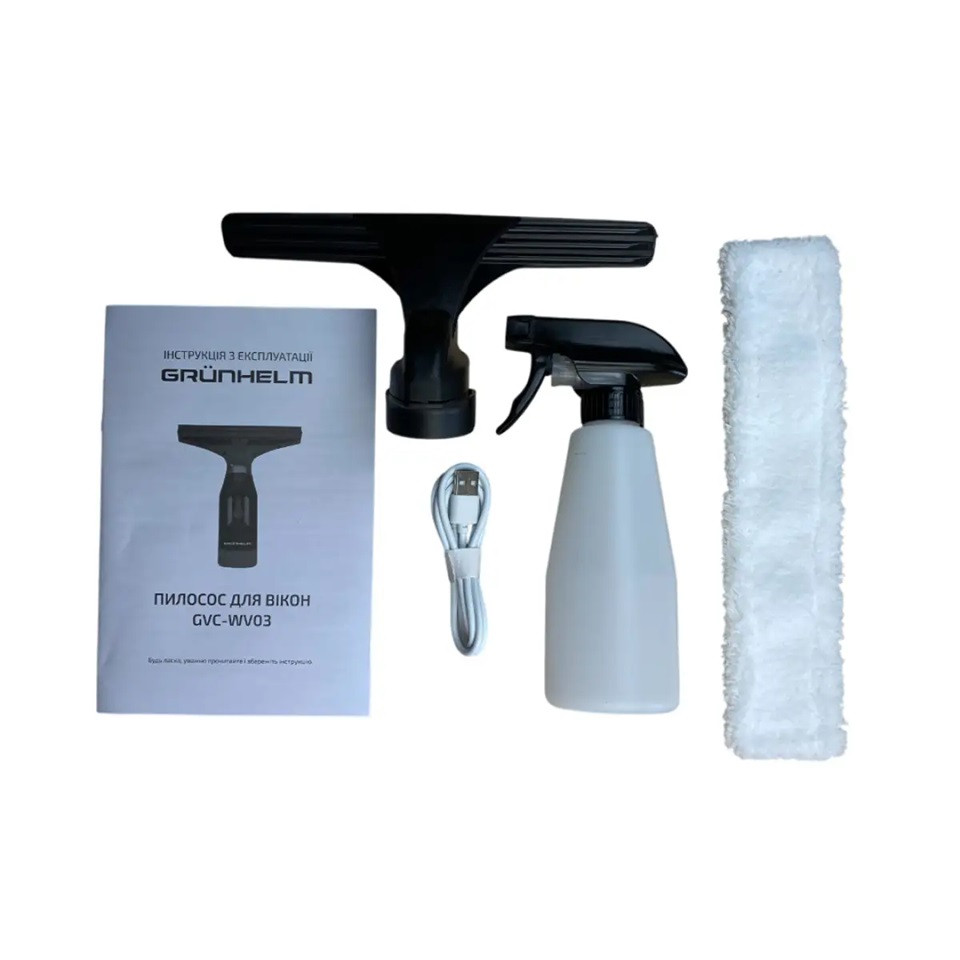 Пылесос для окон аккумуляторный Grunhelm GVC-WV03 20 Вт синий Киев - изображение 8