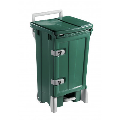 Контейнер для мусора с дверцей 90л зеленого цвета Київ - зображення 1