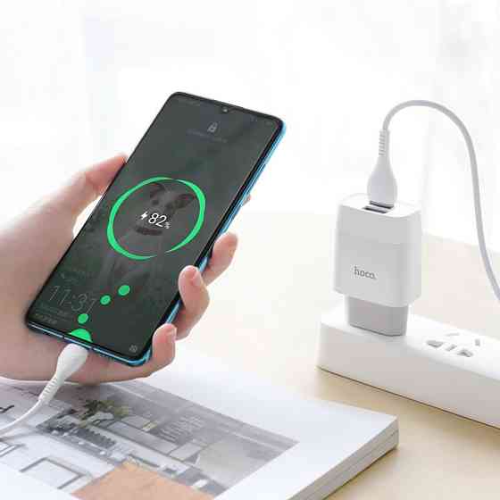 СЗУ Hoco C73A Glorious 2.4A (2USB-A) + кабель USB to Type-C Херсон