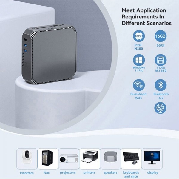 Міні-комп'ютер Firebat AK2 Plus 8/256GB n100 Grey (Код товару:33121) Харьков - изображение 4