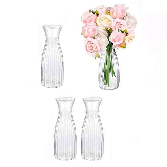 Вазы декоративные прозрачные Leeseph 17 см пластиковые, набор 4 шт Одесса