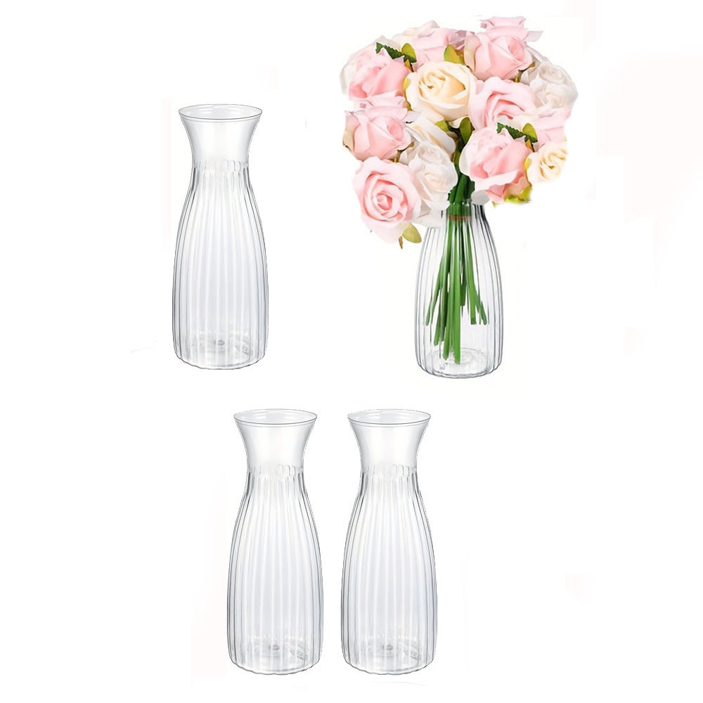 Вазы декоративные прозрачные Leeseph 17 см пластиковые, набор 4 шт Одесса - изображение 1