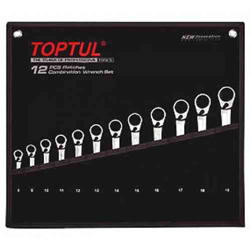 Набор ключей трещоточных реверсивных TOPTUL 8-19мм в чехле 12ед. GPAQ1203 Харьков
