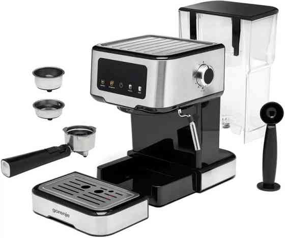 Кофеварка рожковая Gorenje ESCM15CD 1100 Вт серебристая Київ