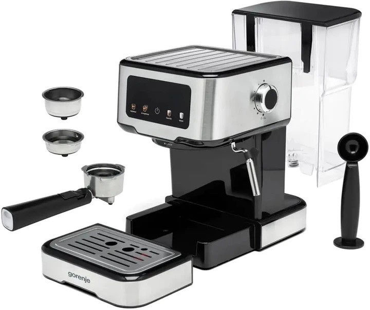 Кофеварка рожковая Gorenje ESCM15CD 1100 Вт серебристая Київ - зображення 4