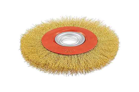 Щетка дисковая MASTERTOOL из латунированной рифленой проволоки Ø 200х32 мм 19-9220 Харьков