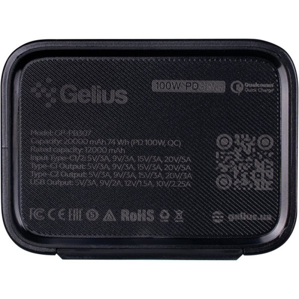Power bank Gelius GT GP-PB307 20000mAh 100W QC+PD Black (Код товару:41441) Харьков - изображение 3