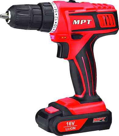 Дрель-шуруповерт аккумуляторная MPT 16 V Li-ion 1.5 Ач 2 скорости 0-400/1450 об/мин 10 мм 2 АКБ кейс Харків