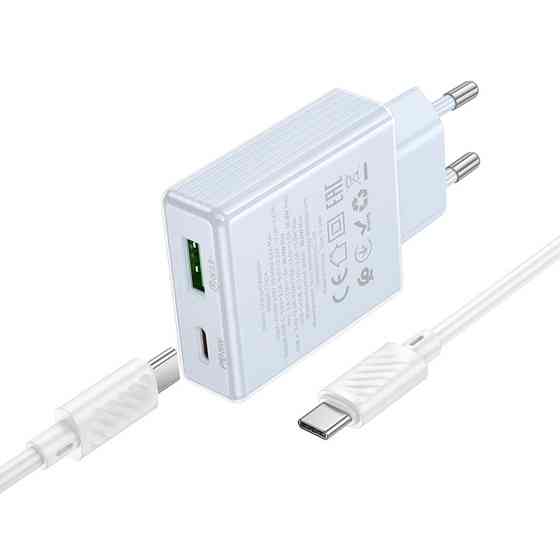 СЗУ Hoco C142A Direct PD20W+QC3.0 (1USB-A/1C) + кабель Type-C to Type-C Херсон