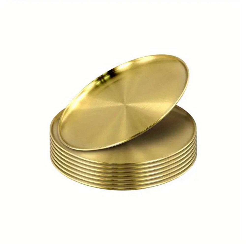 Поднос металлический Leeseph золотой 30см Одеса - зображення 6