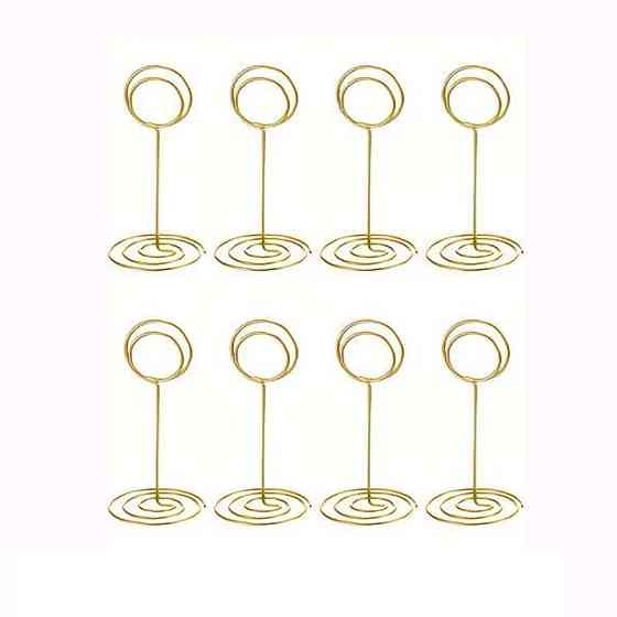 Подставки для карточек рассадки гостей, ценникодержатель Leeseph 8шт 8,5см золото MV104 Одеса