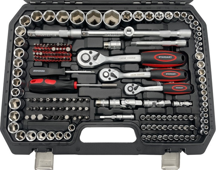 Набор инструмента комбинированный 1/4",3/8",1/2" 216ед. СТАНДАРТ ST-0216 Харків - зображення 4