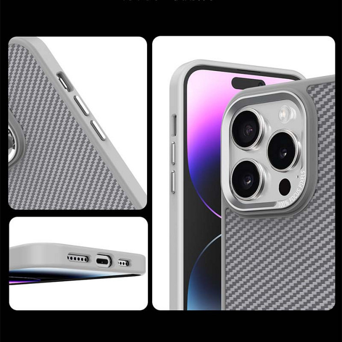 Чехол TPU+PC Carbon Mirage with MagSafe для Apple iPhone 16 Pro (6.3") Херсон - зображення 6
