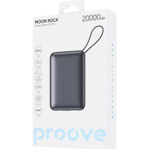 Power Bank Proove Moon Rock 22.5W 20000mAh Gray (PBM222012105) (Код товару:41353) Харків - зображення 3