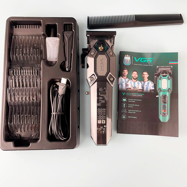 Машинка для стрижки аккумуляторная VGR V-600 BLACK 8 Вт черная Київ - зображення 5
