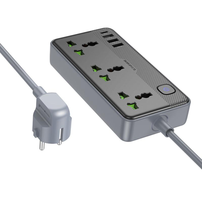 Удлинитель Borofone BAC2A (3USB-A/1C/3xSocket) (1.5m) Херсон - изображение 3