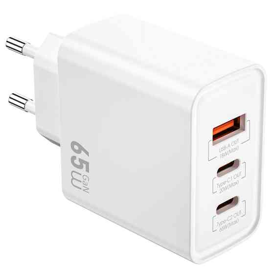СЗУ WIWU G005 Essen PD65W+QC3.0 GaN (1USB-A/2C) Херсон