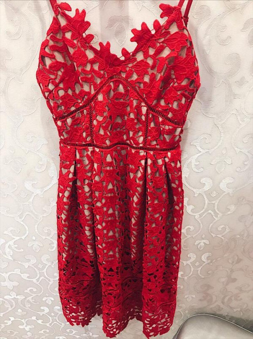 Сукня червоного кольору, мереживо, Self Portrait. Одесса - изображение 4