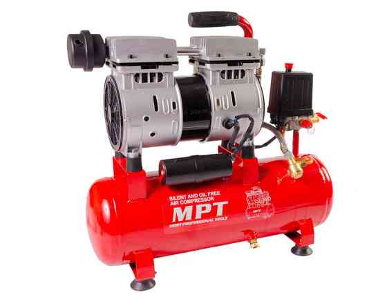 Компрессор бесшумный MPT PROFI OIL FREE 10 л 600 Вт 1450 об/мин 7 атм медная обмотка MAC60103S Харків