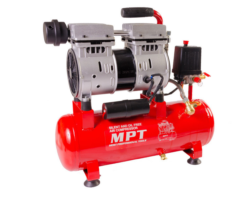 Компрессор бесшумный MPT PROFI OIL FREE 10 л 600 Вт 1450 об/мин 7 атм медная обмотка MAC60103S Харків - зображення 1