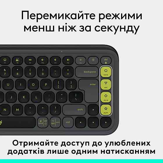 Клавиатура компьютерная безпроводная Logitech POP Icon keys Graphite L920-013157 графитовая Киев
