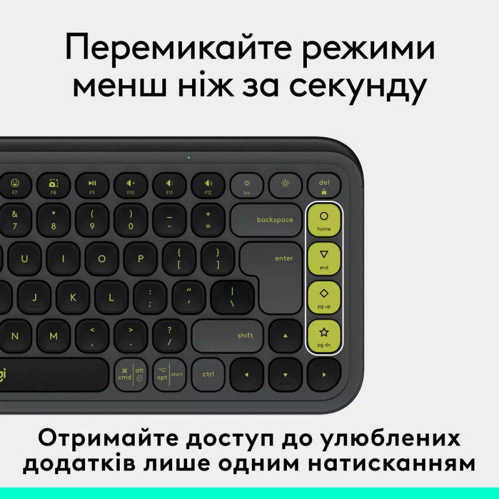 Клавиатура компьютерная безпроводная Logitech POP Icon keys Graphite L920-013157 графитовая Київ - зображення 2