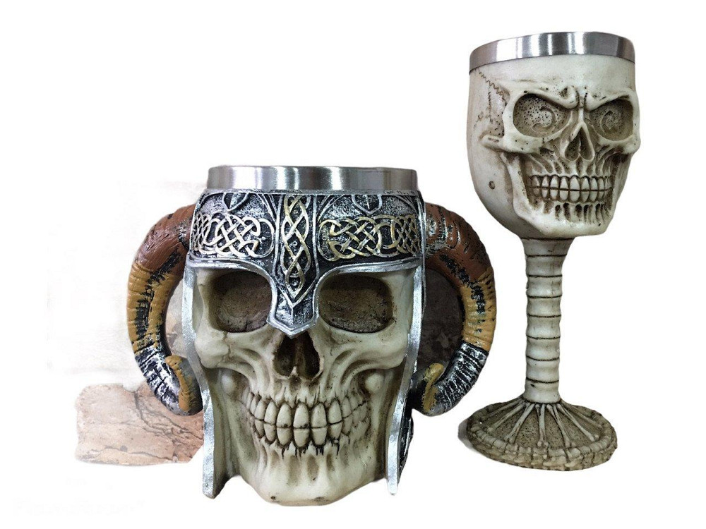 Подарочный набор Кружка Бокал 3 Череп в Трещинах Большие Подарки Київ - зображення 8