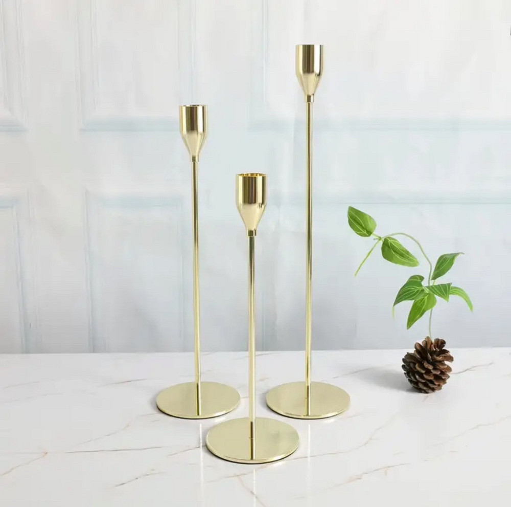 Набор подсвечников Leeseph PR 3шт золото MV035 Одесса - изображение 4