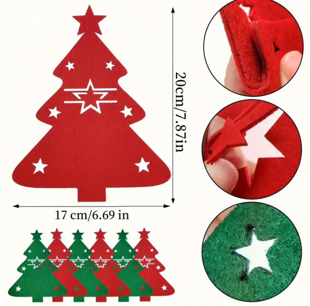 Новогодний футляр для столовых приборов Malva 6 штук Одеса - зображення 2