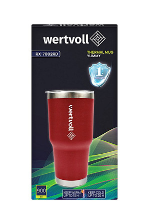 Термокружка WERTVOLL "YUMMY" 900 мл SS красная RX-7002RD Харьков - изображение 6