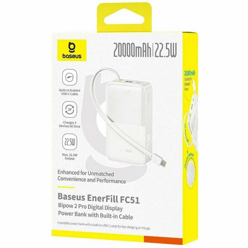 Портативное ЗУ Power Bank Baseus EnerFill FC51 Bipow2 Pro 22.5W 20000 mAh (E00277) Херсон - зображення 4