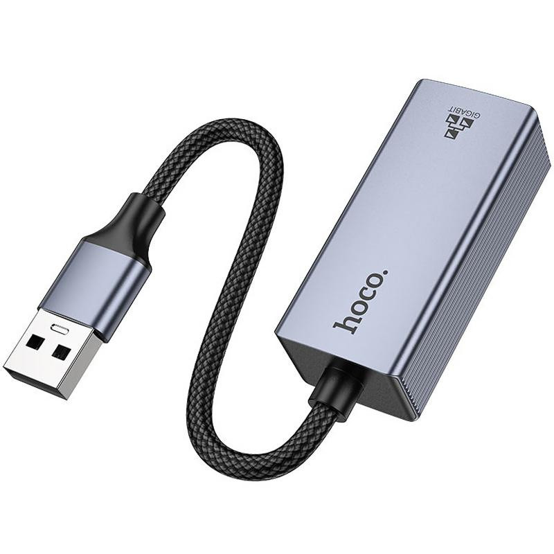 Переходник Hoco UA37 Portable USB to RJ45 1000 Mbs (0.15m) Херсон - зображення 4