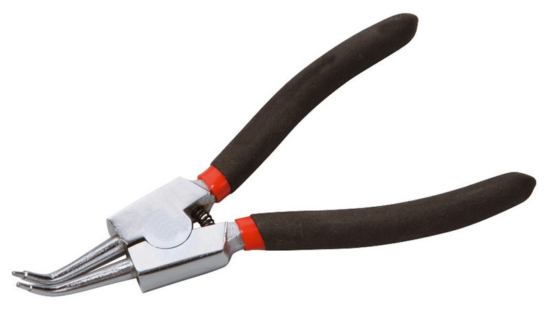 Щипцы изогнутые для наружных стопорных колец MASTERTOOL 175 мм C45/HRC 38~48 75-1307 Харків - зображення 1