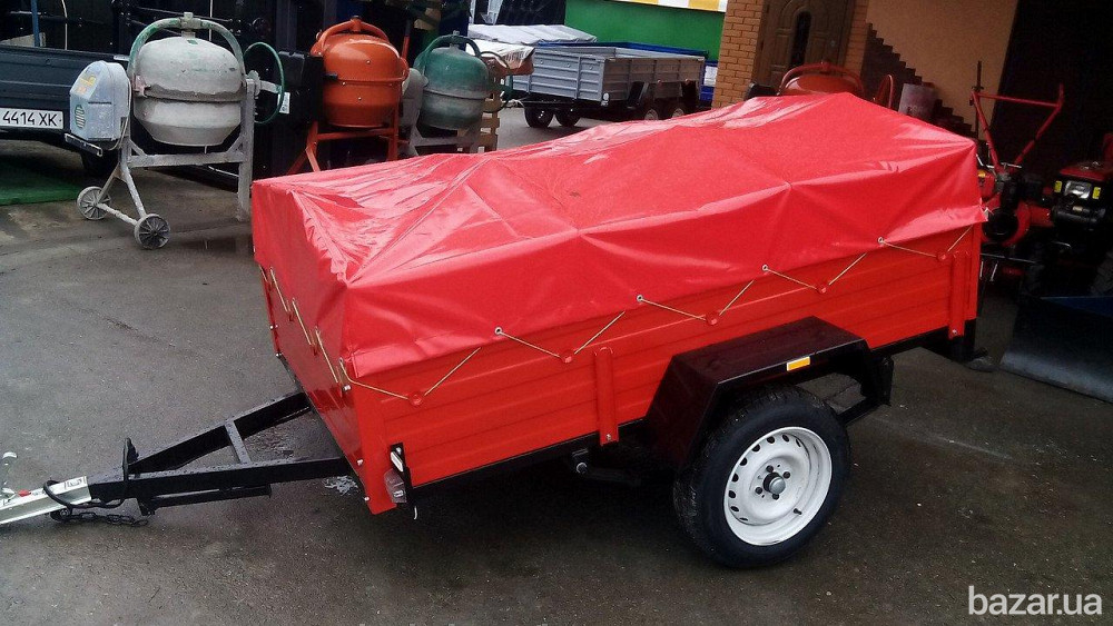 Тент на легковий причіп АМС 2,00 х 1,20 ПВХ Єврофура Барышевка - изображение 1