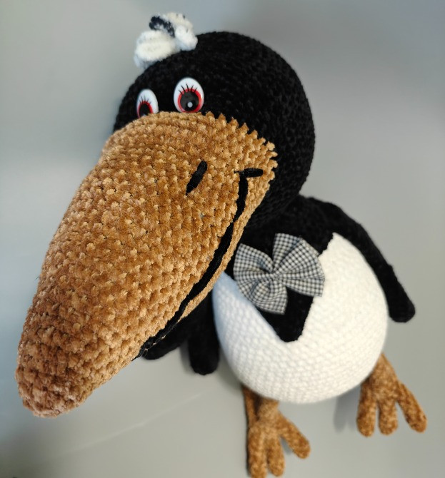 Пташка птиця велика Ворона чорна іграшка в'язана крючком м'яка ручна робота Нововолынск - изображение 1