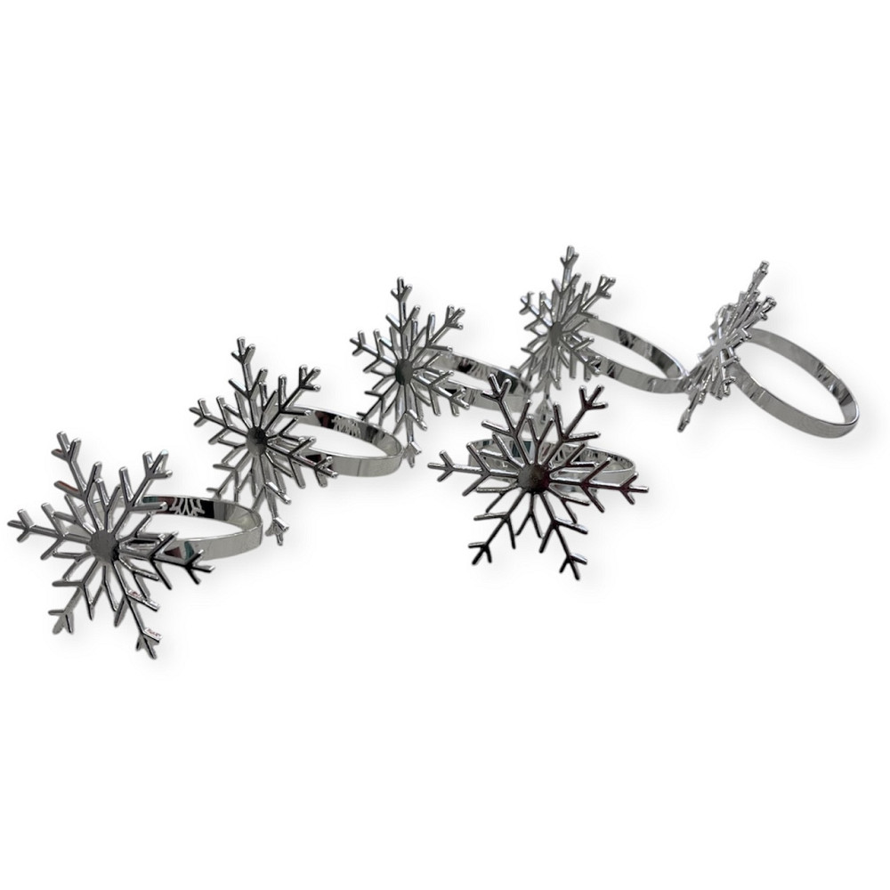 Набор колец для салфеток Leeseph Снежинки 6 шт Одеса - зображення 2