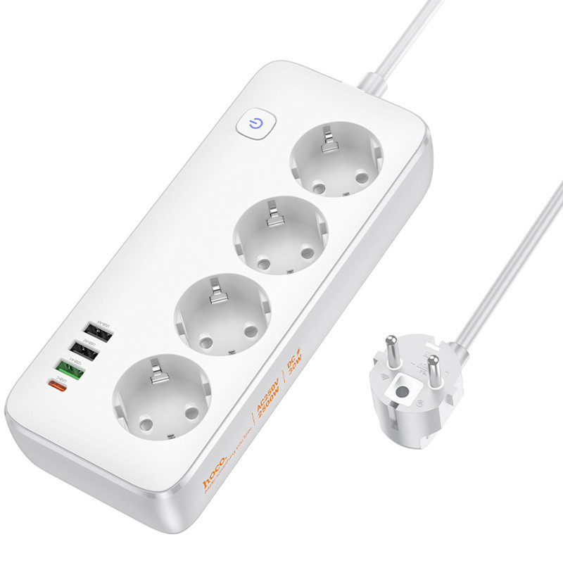 Удлинитель Hoco AC22 Sunlight (PD30W/1C/3A/4xSocket) (1.5m) Херсон - изображение 3