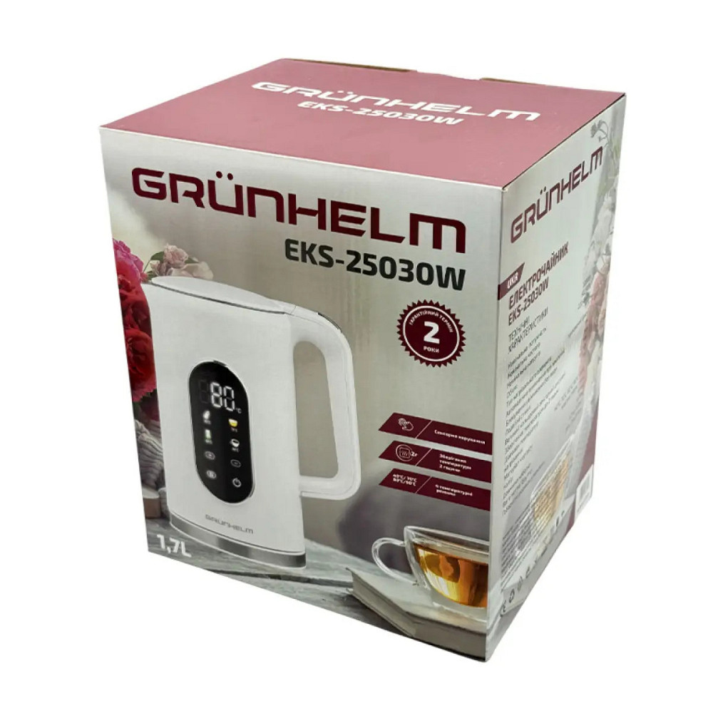 Электрочайник Grunhelm EKS-25030W 1.7 л белый Київ - зображення 10